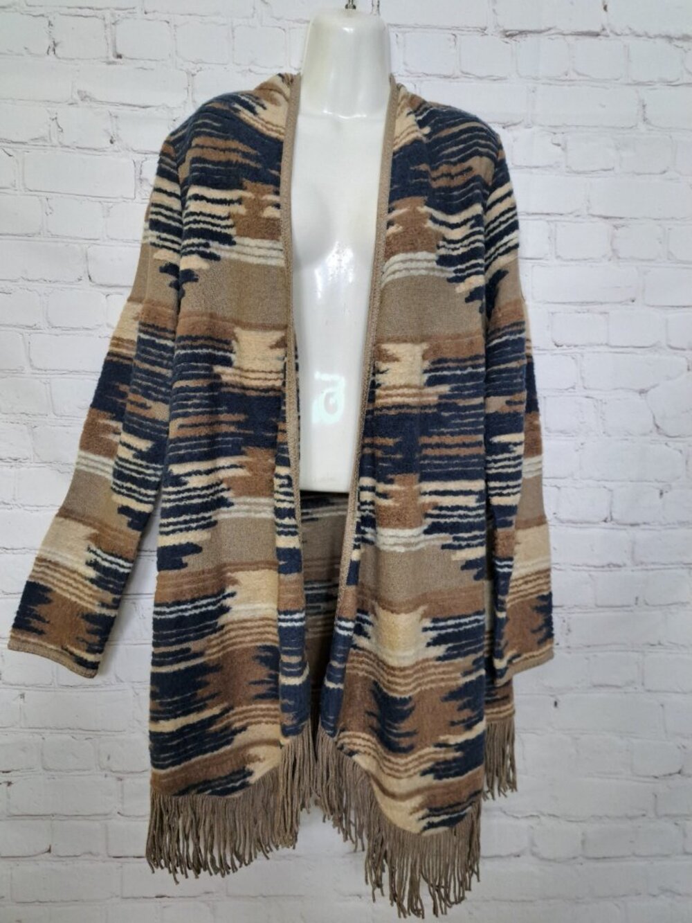 Lucky Brand Bohemian Tribal Western Open Cardigan Size Medium